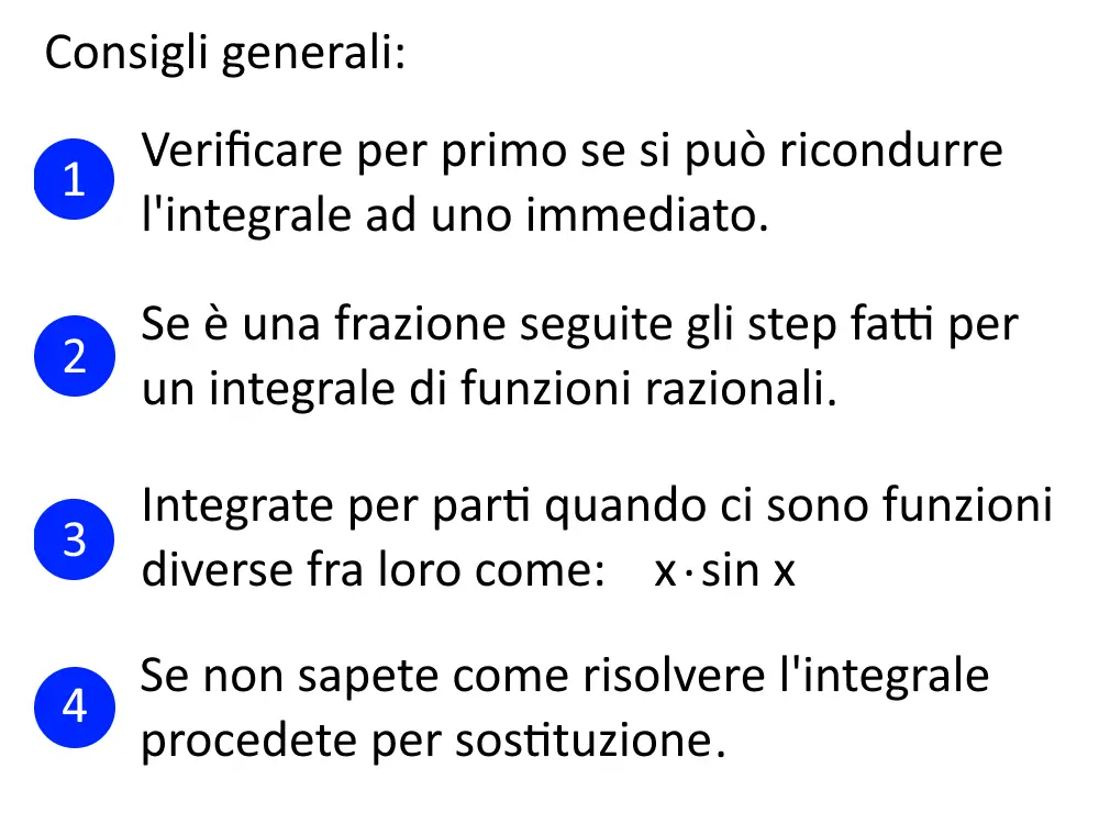 consigli esercizi integrali