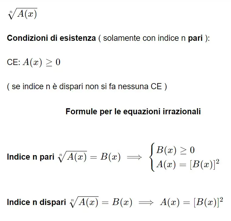 equazioni irrazionali esercizi