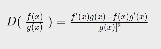 formula derivata frazione