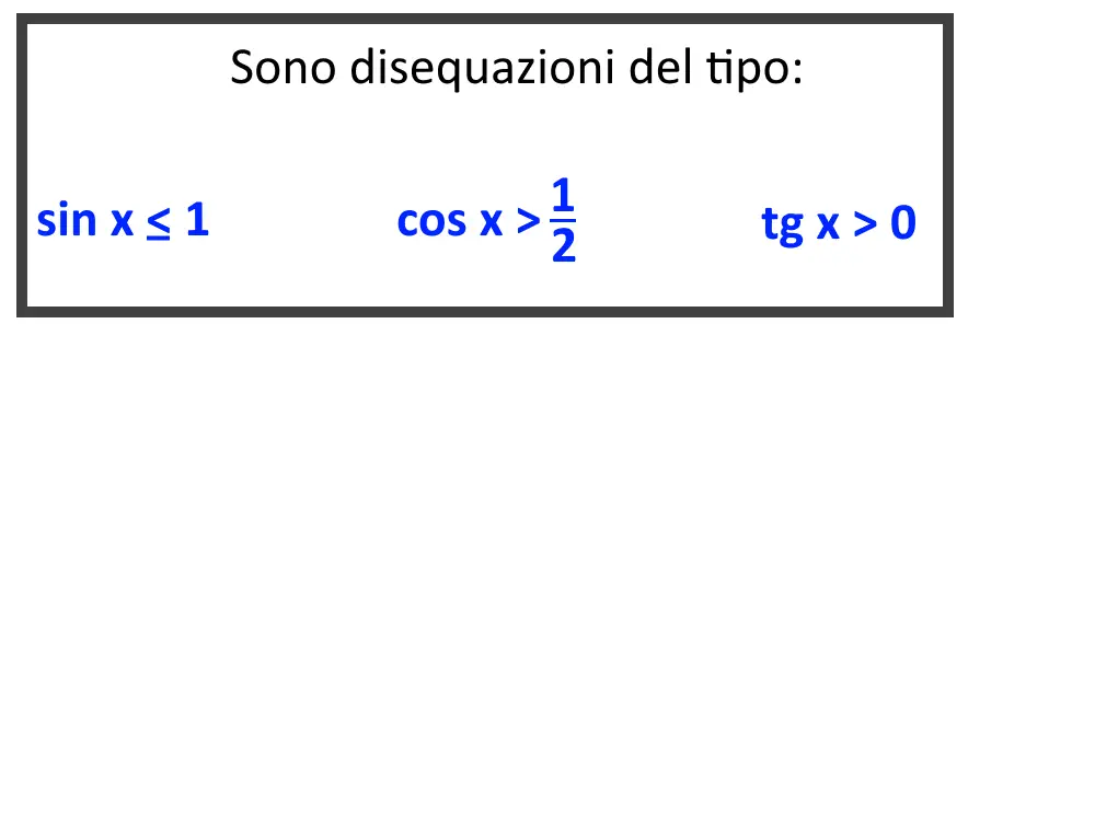 disequazioni goniometriche elementari formule