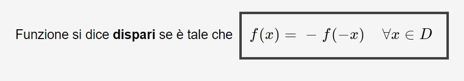 definizione funzione dispari