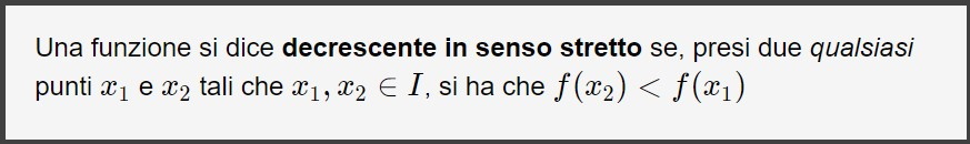 definizione funzione monotona decrescente